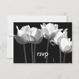 Tulipes, B&W Cartes RSVP BAT MITZVAH