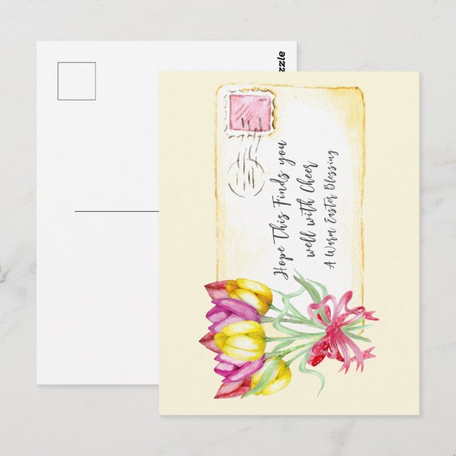 Tulipes bienveillantes de Pâques | Carte postale (Devant / Derrière)