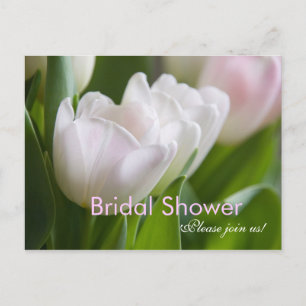 Tulipes blanches ・ Carte postale Invitation douche