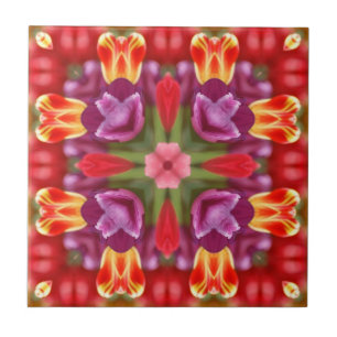 Tulipes colorées Carreaux Kaleidoscope