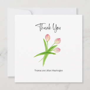 Tulipes d'aquarelle carte de remerciements personn