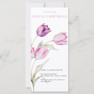 Tulipes d'aquarelle florale violet Lilac