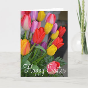 Tulipes de printemps Carte de voeux de Pâques
