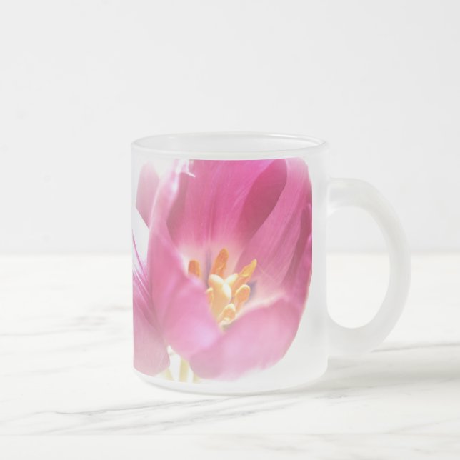 Tulipes de printemps - Mug de verre givrée (Droit)