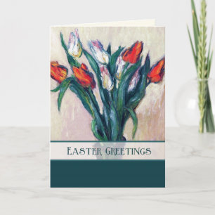 Tulipes du printemps. Carte personnalisée Art Pâqu