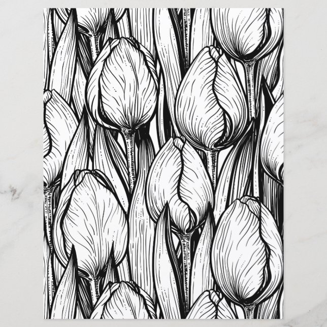 Tulipes en noir et blanc (Devant)
