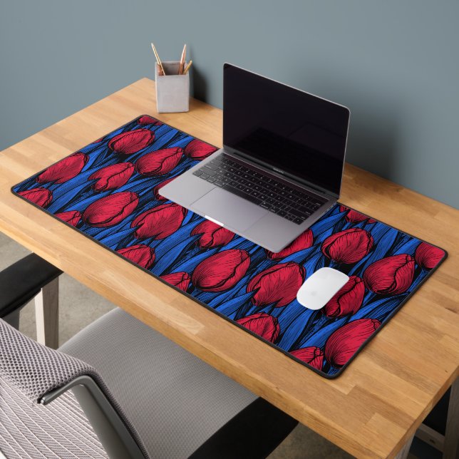 Tulipes en rouge et bleu (Bureau 2)