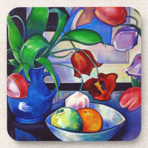 Tulipes et Dessous de verre de fruits série 6