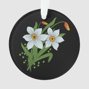 Tulipes et jonquilles Fleurs Fond noir