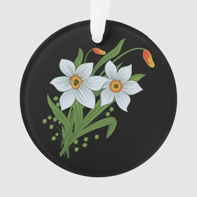 Tulipes et jonquilles Fleurs Fond noir (devant)