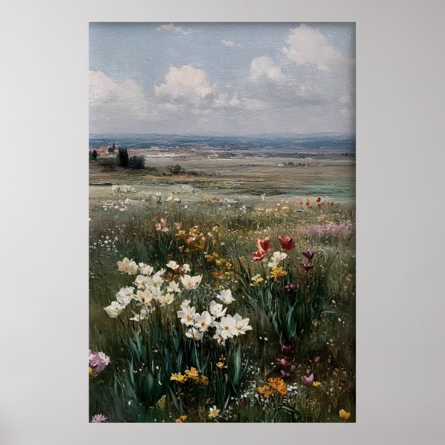 Tulipes et jonquilles imprimables Art mural antiqu (Devant)