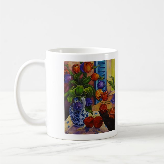 Tulipes et pommes 11 oz Mug classique (Gauche)