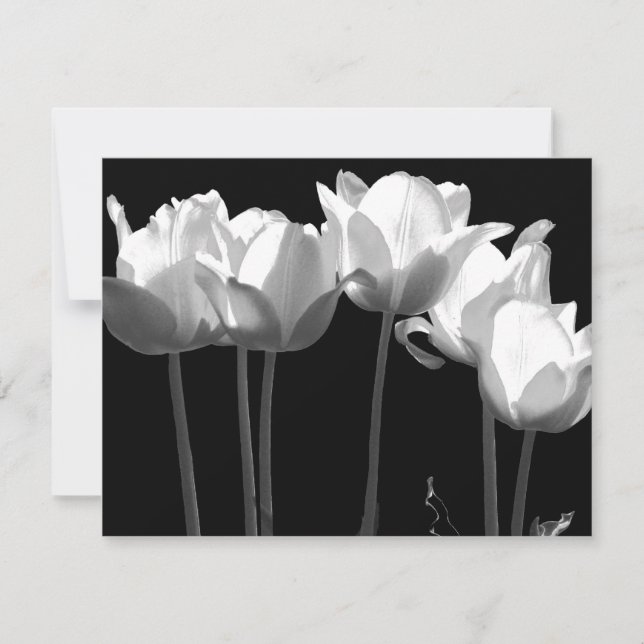 Tulipes, Faire-part de mariage B&W (Devant)
