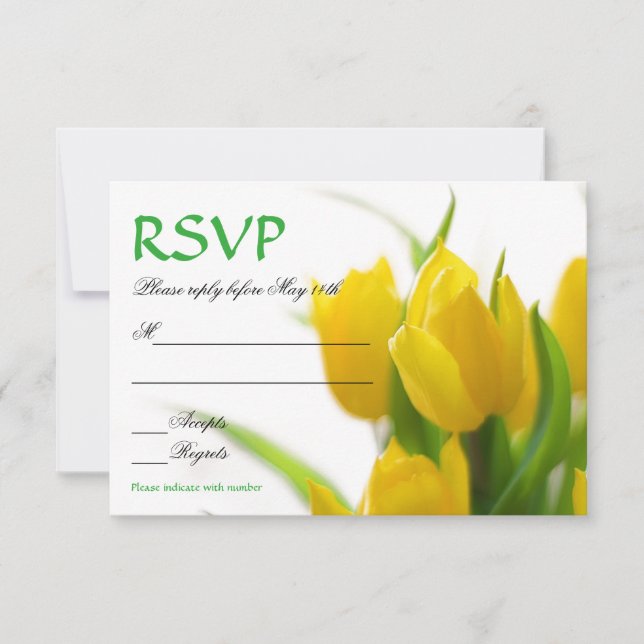 Tulipes jaunes - Carte RSVP (Devant)