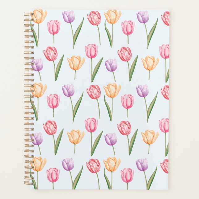 Tulipes Motif Fleur De Aquarelle Coloré (Devant)