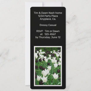 TULIPES NOIRS ET BLANCS CARTES D'INVITATION PERSO