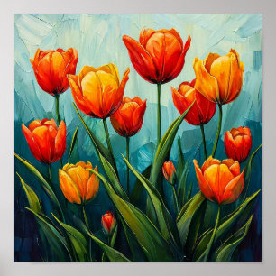Tulipes orange Décoration de maison florale printa