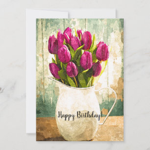 Tulipes pourpres, Bouquet de printemps Art d'anniv