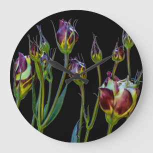 Tulipes pourpres Éthérées Grande horloge