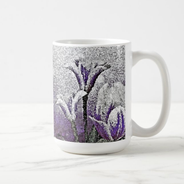 Tulipes pourpres - Peinture Art Mug (Droite)