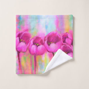 Tulipes rose pourpre - Art de printemps peinture o