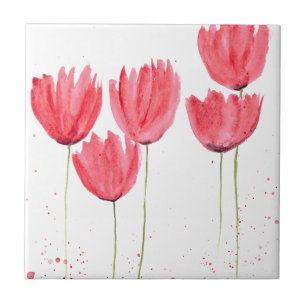 Tulipes rose rustique fleurs chic carreaux céramiq