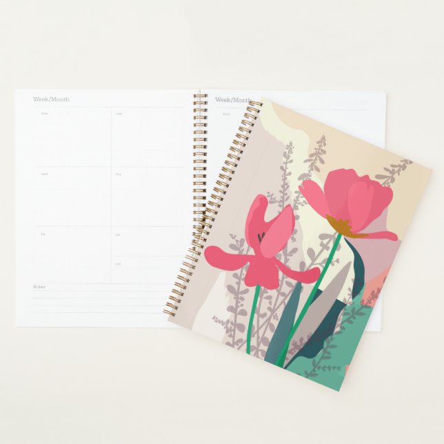 Tulipes roses Blocs de couleurs artistiques modern (Devant avec enveloppe)