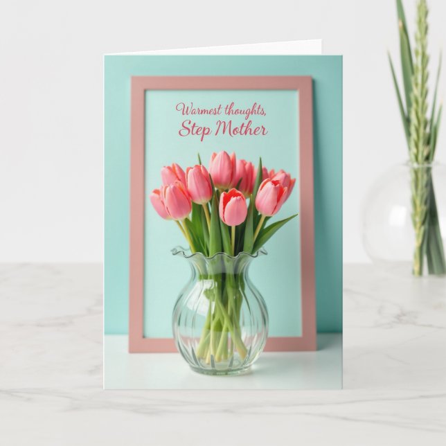 Tulipes roses - Carte de belle-mère (Devant)