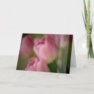 Tulipes roses ・ Carte de félicitations Fiançailles