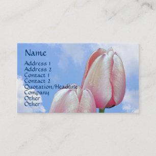 Tulipes roses Ciel bleu Carte de visite Floral