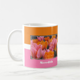 Tulipes roses et oranges, café Mug