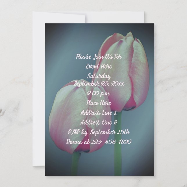 Tulipes roses Invitation à la fête florale (Devant)