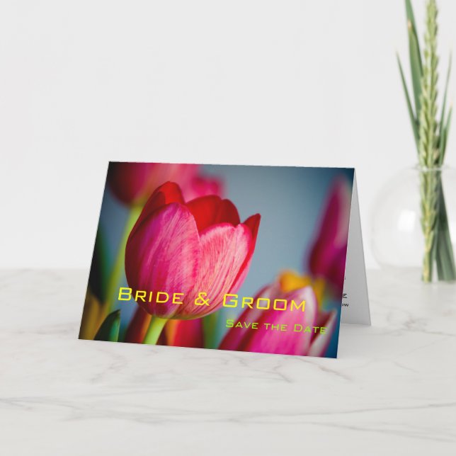Tulipes rouges ・ Enregistrer la carte de date (Devant)