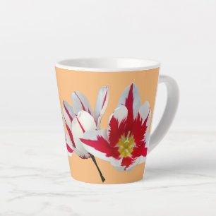 Tulipes Rouges et Blanches Gros Plan Mug Orange La