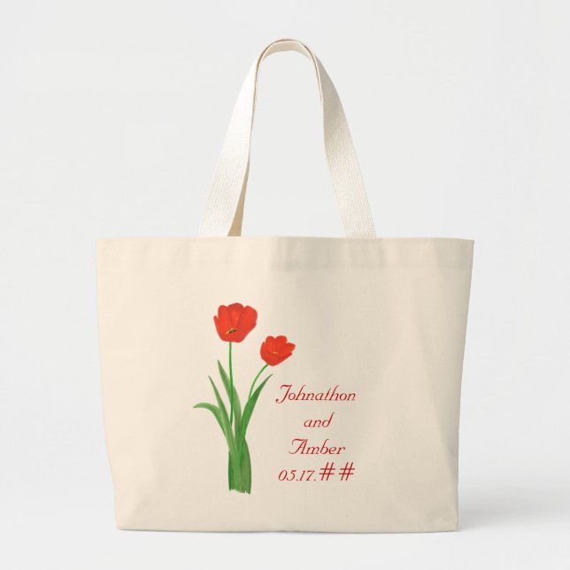 Tulipes rouges, Sacs fourre-tout Mariages (Devant)