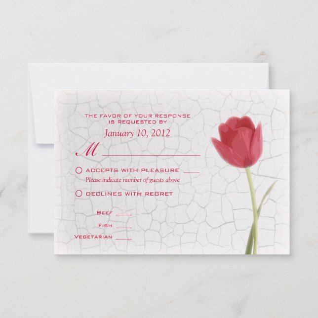 Tulipes rouges sur peinture de cracket RSVP avec o (Devant)