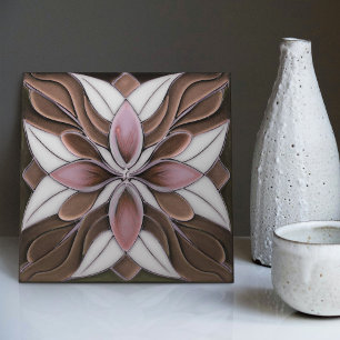 Tulipes sur carreau de céramique Art Nouveau en ch