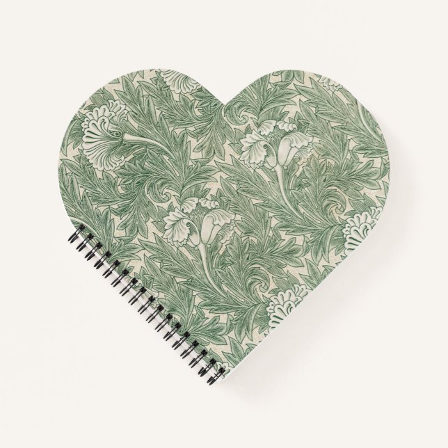 Tulipes vertes William Morris Carnet spiral (Devant)