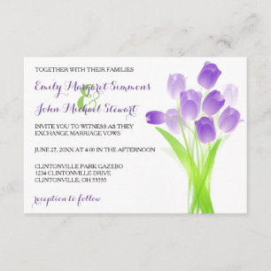 Tulipes violettes - Faire-part de mariage 3x5