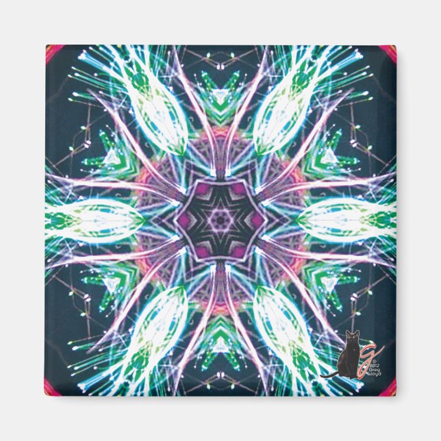 Tulips Kaleidoscope Magnet (Devant)