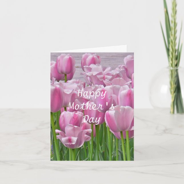 TULIPS ROSE / Carte de fête des mères (Devant)