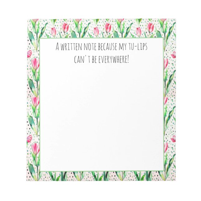 Tulips roses - carnet de lecture amusant (Devant)