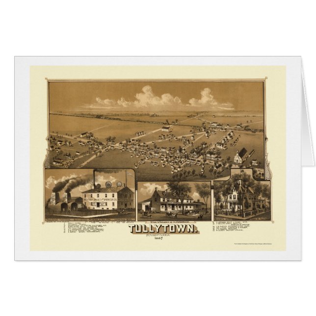 Tullytown, carte panoramique de PA - 1887 (Devant horizontal)