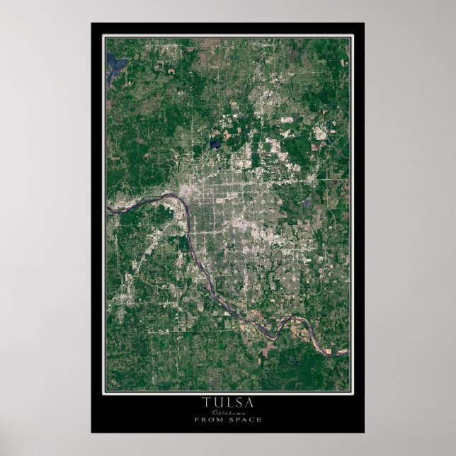 Tulsa Oklahoma Satellite Poster Map (Devant)