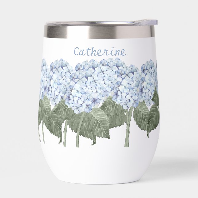 Tumbler à vin isolé avec nom personnalisé Hydrange (Gauche)
