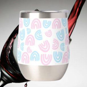 Tumbler à vin sans pied arc-en-ciel de la Fierté T