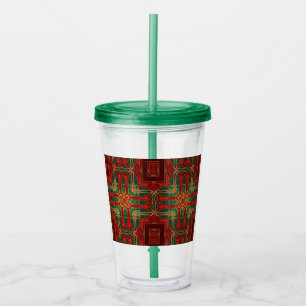 Tumbler en acrylique à motif de verre coloré orné