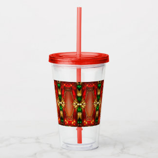 Tumbler en Acrylique de Noël avec Verre Peint Orné