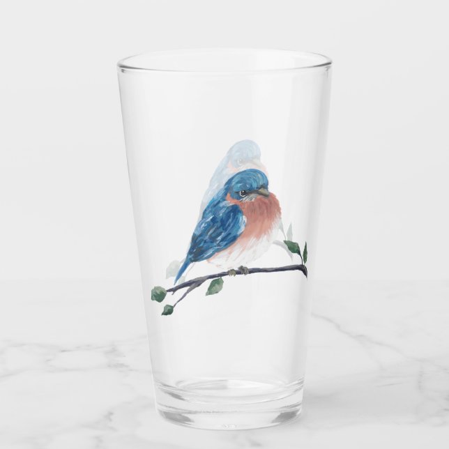 Tumbler en verre bleu (Devant)