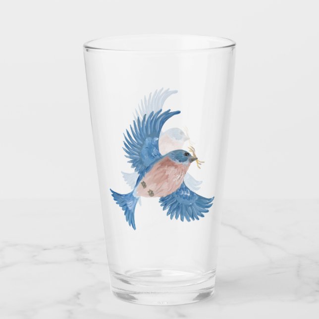 Tumbler en verre bleu (Devant)